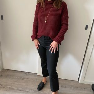 Express Burgundy Turtleneck Sweater